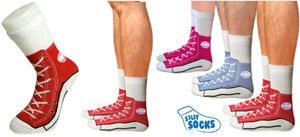 *Sneaker Socken rot Silly Socks in Turnschuh Optik Sportsocken