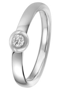 trendor 88391 Damen Diamant-Ring 925 Silber Brillant 0,10 ct, 54/17,2