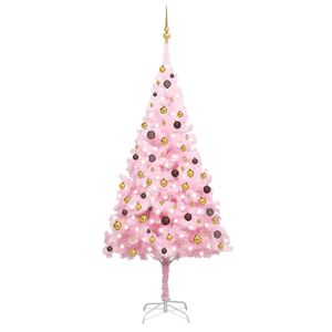 Möbel Künstlicher Weihnachtsbaum mit Beleuchtung & Kugeln Rosa 240cm DE63429