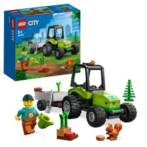 LEGO 60390 City Kleintraktor, Spielzeug-Traktor mit Anhänger, Fahrzeug zum Bauernhof-Set mit Gärtner-Minifigur & Tierfigur, Konstruktionsspielzeug ab 5 Jahren