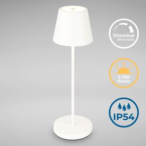 LED Außen-Tischleuchte Akku Lampe dimmbar weiß 3W Touch  IP54 warmweiß Terrasse