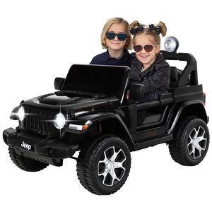 Actionbikes Motors Kinder Elektro Auto Jeep Wrangler Rubicon | 12V 7 Ah - Elektroauto mit Fernbedienung - Alle Audiofunktionen - Ab 3 Jahre (Schwarz)