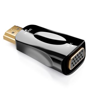 deleyCON HDMI zu VGA Adapter - Kabel Adapter Stecker HDMI-Stecker zu VGA-Buchse Vergoldete Kontakte für TV Beamer Computer Laptop Notebook