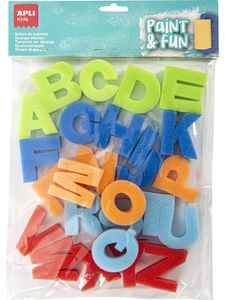 APLI Kids Spielwaren Schwamm Stempel ABC, 26 Buchstaben von A-Z Stempel Basteln & Kreativitätsspielzeug