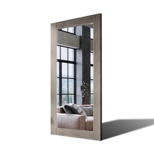 90x180 Vertikální velké zrcadlo v dubovém rámu na zeď PLDR224 Oak Ashen Hladký povrch