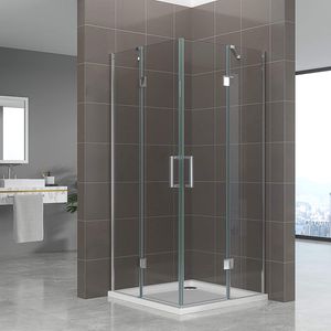 Duschbär Duschkabine 75x75x180 cm Celine mit Eckeinstieg aus durchsichtigem ESG Sicherheitsglas DGK72