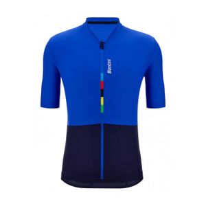 SANTINI Kurzarm Fahrradtrikot - UCI RIGA - Schwarz/Blau L