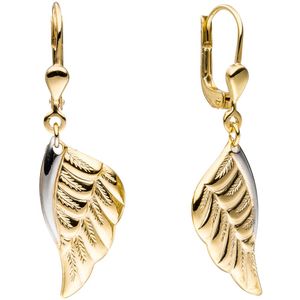 Ohrringe Boutons Ohrhänger Flügel Engelsflügel aus 333 Gold Gelbgold rhodiniert