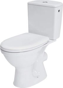 VBChome Stand- WC Toilette Keramik Komplett Set mit Spülkasten WC- Sitz aus Polypropylen für Waagerechten Abgang Wasseranschluss