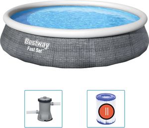 Bestway Fast Set Aufblasbares Pool-Set mit Pumpe 396x84 cm