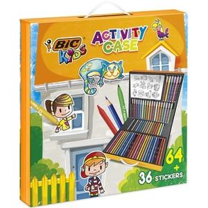 Bic Kids Activity Case Zestaw Kredek I Flamastrów Z Naklejkami 64+36 Sztuk