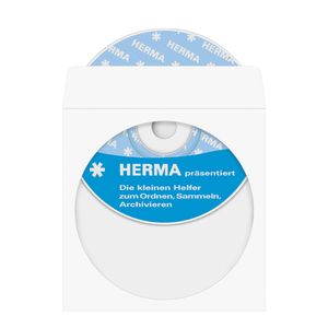 HERMA CD /DVD Papiertaschen mit Fenster weiß 124 x 124 mm 100 Stück