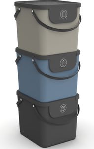 Rotho Aufbewahrungsbox Set 3tlg. 40L Albula - Kunststoffbox mit Deckel - Stapelbox 39,5 x 38,0 x 34,0 cm - Plastikbox Ordnungsbox Allzweckkiste
