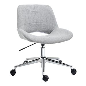 Kancelářská židle HOMCOM, kancelářská židle, výškově nastavitelná otočná židle, počítačová židle s lněným vzhledem, židle k PC s nosností do 110 kg, kov, světle šedá, 49 x 56,5 x 73-82,5 cm