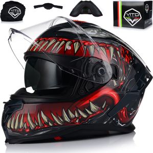 Integralhelm mit Sonnenblende | VITO PRESTO | Motorrad Helm Vollvisierhelm Mopedhelm ECE 22.06 | Motorradhelm Full-Face Helme | 2XL (63-64cm) Integralhelm mit Sonnenblende | VITO PRESTO | Motorrad Helm Vollvisierhelm Mopedhelm ECE 22.06 | Motorradhelm Full-Face Helme | 2XL (63-64cm)