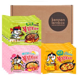 Samyang BULDAK Ramen Combo | Kennenlernbox | 5er Pack Hot Chicken Carbonara & 5er Pack Käse & 5er Pack Jjajang