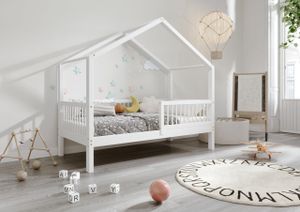 TIMBEE MURLO domček detská posteľ 100x200 cm biela s lamelovým roštom prírodné drevo borovica výška nohy postele 23 cm TIMBEE MURLO domček detská posteľ 100x200 cm biela s lamelovým roštom prírodné drevo borovica výška nohy postele 23 cm