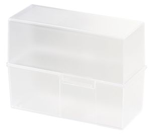 HAN Karteibox A5 quer f.450 Karten 228x102x171mm Bürobedarf, blau/lichtgrau/rot/schwarz/klar