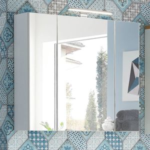 Badezimmer Spiegelschrank 3-trg mit LED und Steckdose LUBLIN-01 in weiß BxHxT ca. 76x71x23cm Badezimmer Spiegelschrank 3-trg mit LED und Steckdose LUBLIN-01 in weiß BxHxT ca. 76x71x23cm