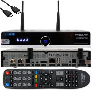 Octagon SF8008 4K COMBO SUPREME UHD E2 DVB-S2X & DVB-C/T2 Linux PVR Receiver mit 2.4/5G Dual-Band WiFi + 250GB M.2 SSD