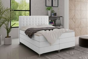 Skriňová posteľ Grekpol Rico s matracom Bonell a pružinovým jadrom H3 (2x18 cm) a topperom 5 cm, čalúnená posteľ s podnožou, (farba: ekokoža Madryt 9200, rozmer: 160x200 cm)