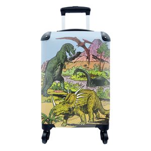 Koffer - Handgepäck - Illustration - Dinosaurier - Kinder - Landschaft - 35x55x20 cm - Trolley