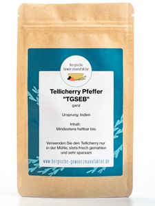 Tellicherry Pfeffer "TGSEB", ganz. Der beliebte, Hand-selektierte Pfeffer aus Indien-Kerala