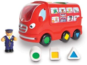 WOW Toys 10720 London Bus Leo Kleinkindspielzeug für Kinder von 1-5 Jahre, Red/Yellow/Blue/Green