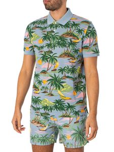 GANT Poloshirt mit Hawaii-Print, Blau XL