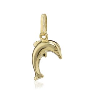 NKlaus Kettenanhänger Delfin klein 8 Karat Gelb Gold 333 Amulett Delphin 12mm Talisman 6492