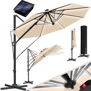 KESSER® Sonnenschirm Ampelschirm SUN Rund XL Ø330 cm Inkl. Abdeckung + Windsicherung 7-Fach Verstellbar Drehbar Neigbar Kippbar Groß 360° Drehbar Gartenschirm mit Kurbel Sonnenschutz UV50+ KESSER® Sonnenschirm Ampelschirm SUN Rund XL Ø330 cm Inkl. Abdeckung + Windsicherung 7-Fach Verstellbar Drehbar Neigbar Kippbar Groß 360° Drehbar Gartenschirm mit Kurbel Sonnenschutz UV50+
