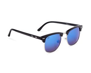 DICE Retro Sonnenbrille für Damen und Herren - Club Style - Shiny Black/Smoke Blue