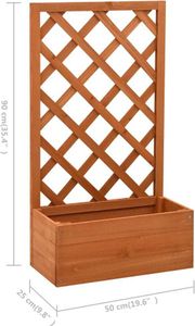 vidaXL Garten-Spalier mit Blumenkasten Orange 50x25x90 cm Tannenholz