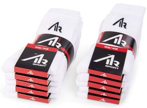 10 Paar Sportsocken Herren & Damen Socken Tennissocken Arbeitssocken Baumwolle  i1R - Weiß 43-46