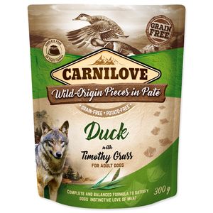 Carnilove Dog Pouch Paté Duck & Timothy Grass 300g