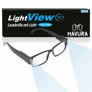LightView LED Lesebrille Blaulichtfilter Lesehilfe Licht Uni Schwarz 123 dpt: 1 Dioptrien: 1