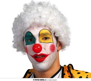 Clown Kostüm Karneval Wig Curly Spaß Party Bunt Karneval Fasching Lustige Frisur Clown Kostüm Zubehör Lockige Witzige Mütze Feier Festlichkeit, Farbe: Weiß