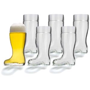 Stölzle-Oberglas München Bierstiefel, Bierglas, 1.25 Liter, mit Füllstrich bei 1l, Glas, transparent, 1 Stück