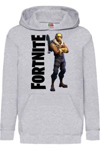 Raptor Kinder Kapuzenpullover Sweatshirts Fortnite Battle Royal Epic Gamer Gift, 9-11 Jahr - 140 / Grau