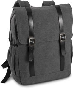 Kariban Kimood Canvas-Rucksack mit Klappe KI0143 washed dark grey one size