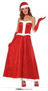 Weihnachtsfrau-Kostüm für Damen Weihnachtskostüm rot-weiss