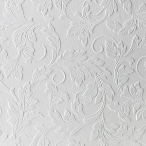 WOW - Tapete - Überstreichbar - Blätter - Weiß - 10mx52cm