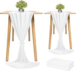 2 Stück Chiffon Tischläufer, 70*300CM, romantischer Hochzeitsläufer,  transparent, Chiffon, Tischdecke, Schminktischläufer für Hochzeit, Geburtstag