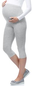 Damen 3/4 Capri Leggings Schwangerschafts Sport Hosen, Farbe:Melange, Größe:4XL