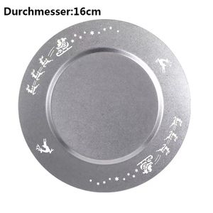 Weihnachtsteller Edelstahl Plätzchenteller Adventsdeko Nikolausteller Adventsteller Wiederverwendbar, 16cm, Silber grau, Edelstahl