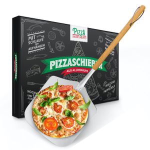 Pizza Divertimento® Pizzaschieber - Pizzaschaufel aus rostfreiem Aluminium [83 cm]- Praktisches & Robustes Gewinde - Pizzaheber mit abgerundeten Kanten