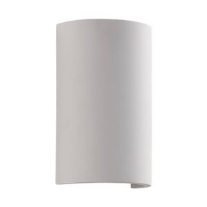 Lindby Wandleuchte Colja, rund, Höhe 16 cm, Gips, weiß
