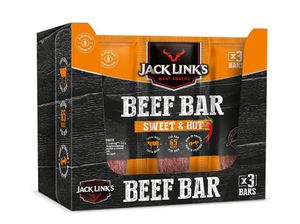 JACK LINK´S Beef Bar SWEET & HOT 10x3x22,5g Trockenfleisch Rinder Fitnesssnackk