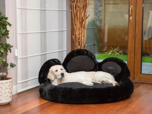 Hundebett Hobbydog PFOTE Tierbett Hundesofa Schlafplatz Couch Rund Plüsch XXL schwarz