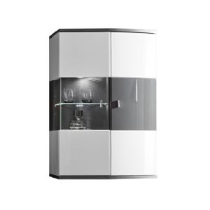 ISLA 051-02 Hängevitrine Weiß Hochglanz / Anthrazit, LED-Beleuchtung:ohne Beleuchtung ISLA 051-02 Hängevitrine Weiß Hochglanz / Anthrazit, LED-Beleuchtung:ohne Beleuchtung